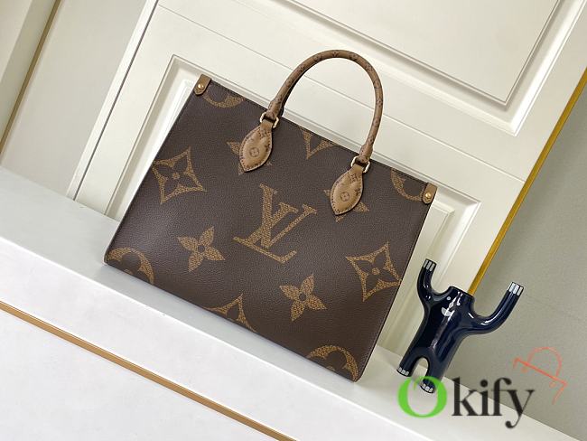 Okify Louis Vuitton OnTheGo MM Monogram Reverse Bag In Brown M45321 35x27x14cm - 1