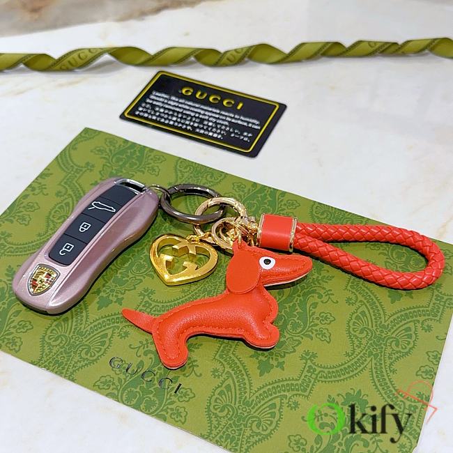 Okify Gucci Red Dog Key Chain - 1
