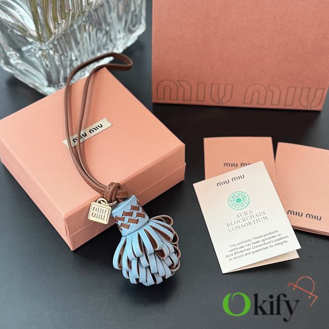 Okify MiuMiu Tassel Blue Bag Charm - 1