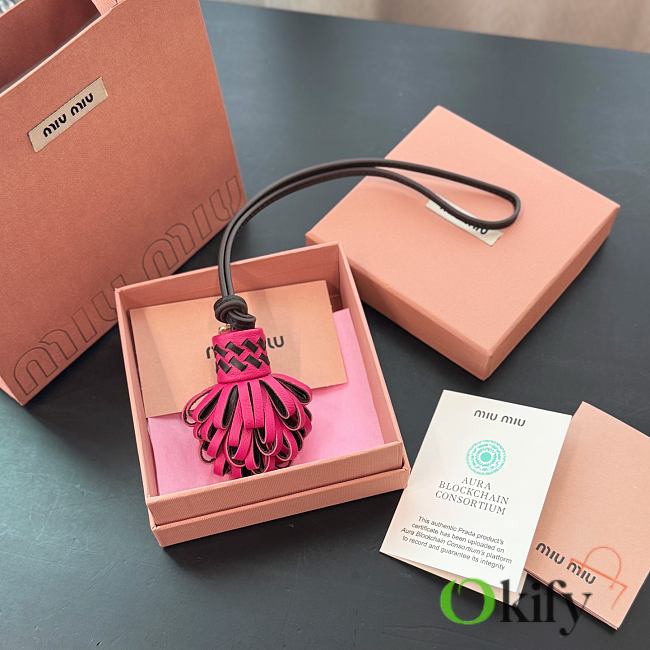 Okify MiuMiu Tassel Pink Bag Charm - 1