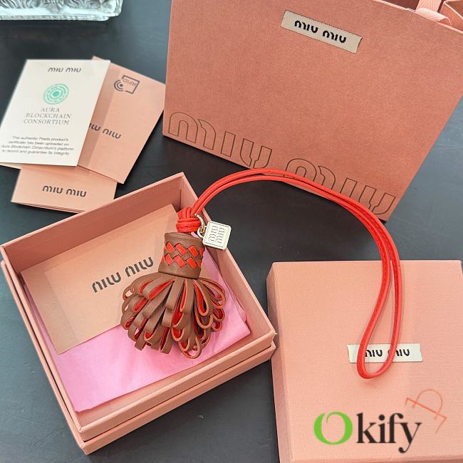Okify MiuMiu Tassel Red Bag Charm - 1