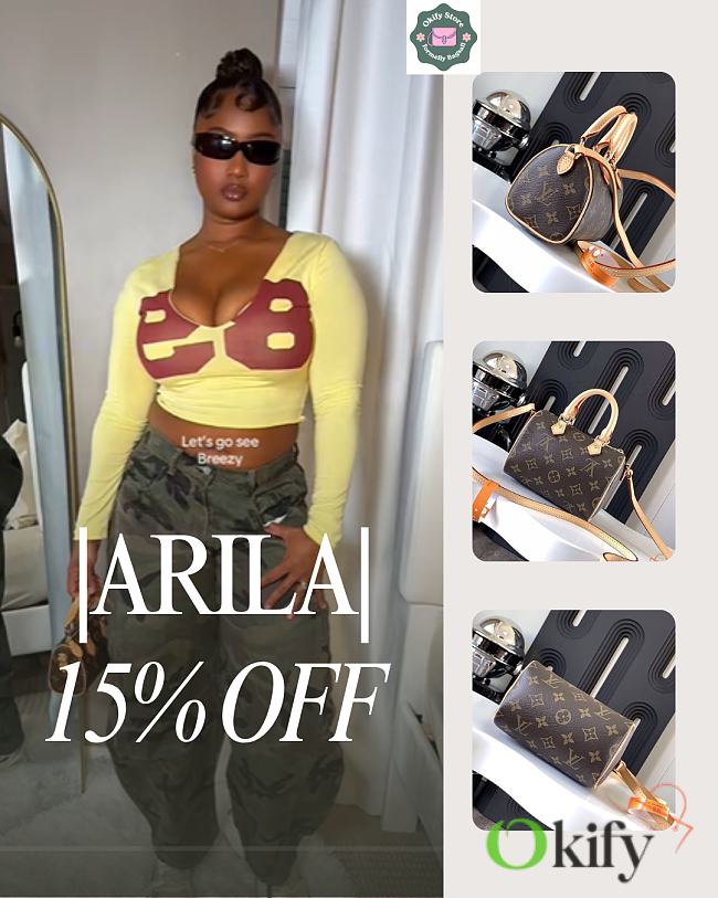 Okify Louis Vuitton Nano Speedy Monogram Bag M61252 16x11x9cm - 1