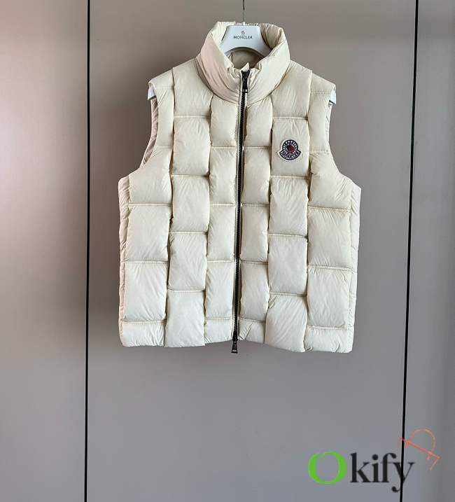 Okify Moncler White Sleeveless Down Jacket Unisex - 1