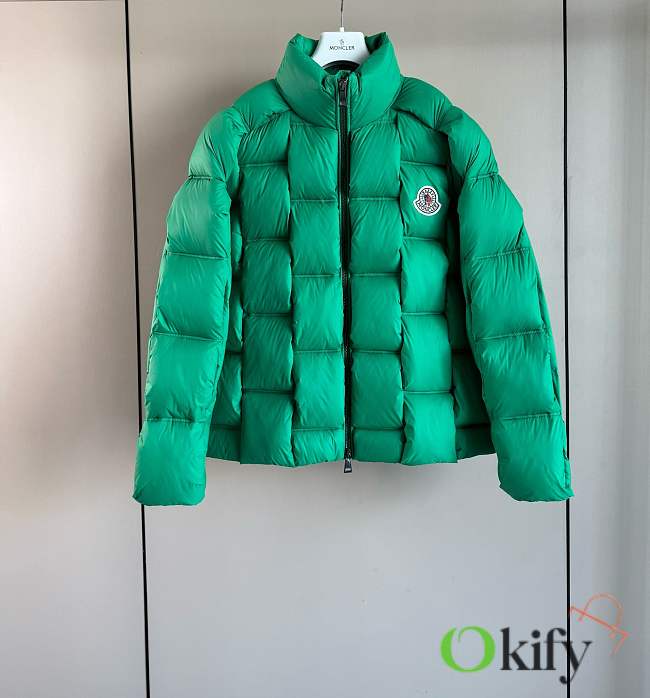 Okify Moncler Green Zippered Down Jacket Unisex - 1