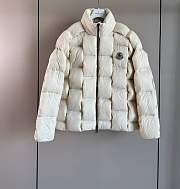 Okify Moncler White Zippered Down Jacket Unisex - 1