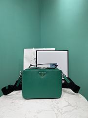 Okify Prada Brique Medium Saffiano Leather Bag In Green 2VH069 22x16x6cm - 1