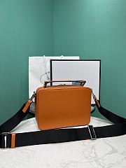 Okify Prada Brique Medium Saffiano Leather Bag In Dark Orange 2VH069 22x16x6cm - 4