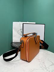 Okify Prada Brique Medium Saffiano Leather Bag In Dark Orange 2VH069 22x16x6cm - 3
