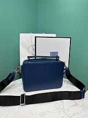 Okify Prada Brique Medium Saffiano Leather Bag In Dark Blue 2VH069 22x16x6cm - 5