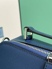 Okify Prada Brique Medium Saffiano Leather Bag In Dark Blue 2VH069 22x16x6cm - 2