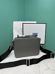 Okify Prada Brique Medium Saffiano Leather Bag In Gray 2VH069 22x16x6cm - 6