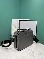 Okify Prada Brique Medium Saffiano Leather Bag In Gray 2VH069 22x16x6cm - 4