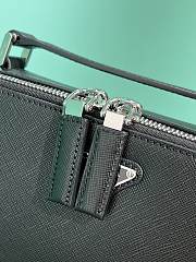 Okify Prada Brique Medium Saffiano Leather Bag In Black 2VH069 22x16x6cm - 4