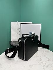 Okify Prada Brique Medium Saffiano Leather Bag In Black 2VH069 22x16x6cm - 2