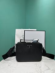 Okify Prada Brique Medium Saffiano Leather Bag In Black 2VH069 22x16x6cm - 1