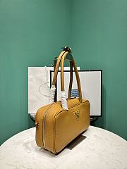 Okify Prada Medium Leather Top Handle Bag In Yellow 1BB126 29x14x8.5cm - 4