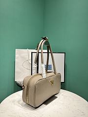 Okify Prada Medium Leather Top Handle Bag In Beige 1BB126 29x14x8.5cm - 4