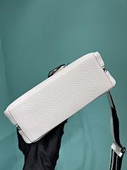 Okify Prada Leather Top Handle Bag In White 1BB102 24x12x8.5cm - 2