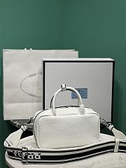 Okify Prada Leather Top Handle Bag In White 1BB102 24x12x8.5cm - 3