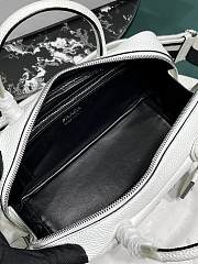 Okify Prada Leather Top Handle Bag In White 1BB102 24x12x8.5cm - 4