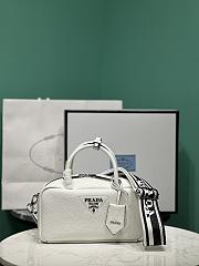 Okify Prada Leather Top Handle Bag In White 1BB102 24x12x8.5cm - 1