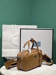 Okify Prada Leather Top Handle Bag In Brown 1BB102 24x12x8.5cm - 3