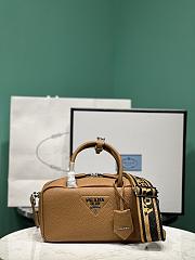 Okify Prada Leather Top Handle Bag In Brown 1BB102 24x12x8.5cm - 1