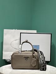 Okify Prada Leather Top Handle Bag In Gray 1BB102 24x12x8.5cm - 1