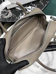 Okify Prada Leather Top Handle Bag In Gray 1BB102 24x12x8.5cm - 4