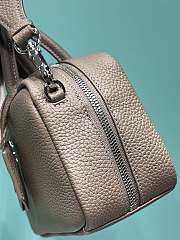 Okify Prada Leather Top Handle Bag In Gray 1BB102 24x12x8.5cm - 3