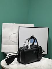 Okify Prada Leather Top Handle Bag In Black 1BB102 24x12x8.5cm - 4