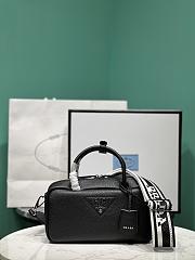 Okify Prada Leather Top Handle Bag In Black 1BB102 24x12x8.5cm - 1
