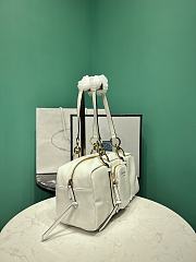 Okify Prada Dangle Medium Leather Top Handle Bag In White 1BB138 30x14x13.5cm - 4