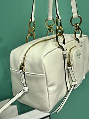 Okify Prada Dangle Medium Leather Top Handle Bag In White 1BB138 30x14x13.5cm - 2