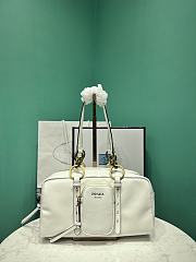 Okify Prada Dangle Medium Leather Top Handle Bag In White 1BB138 30x14x13.5cm - 1