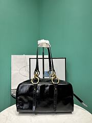 Okify Prada Dangle Medium Leather Top Handle Bag In Black 1BB138 30x14x13.5cm - 5