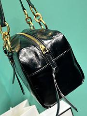 Okify Prada Dangle Medium Leather Top Handle Bag In Black 1BB138 30x14x13.5cm - 6