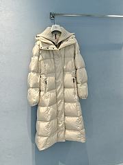 Okify Moncler White Long Down Jacket Unisex - 3