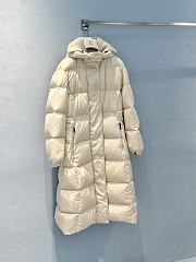Okify Moncler White Long Down Jacket Unisex - 1