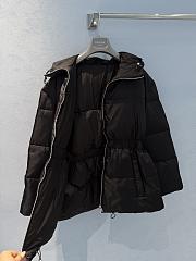 Okify Prada Black Waist Hooded Down Jacket For Women - 5