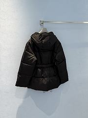 Okify Prada Black Waist Hooded Down Jacket For Women - 3