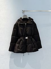 Okify Prada Black Waist Hooded Down Jacket For Women - 1