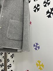 Okify Moncler Gray Layered Wool Jacket With Hoodie And Quilted Lining Unisex - 3