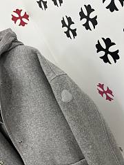 Okify Moncler Gray Layered Wool Jacket With Hoodie And Quilted Lining Unisex - 4
