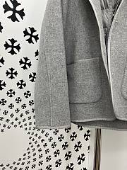 Okify Moncler Gray Layered Wool Jacket With Hoodie And Quilted Lining Unisex - 6