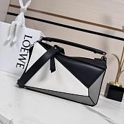 Okify Loewe Puzzle Small Bag In Black, White And Gray Nappa Calfskin 24x16.5x10.5cm - 1
