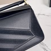 Okify Loewe Puzzle Small Bag In Black Calfskin And Suede 24x16.5x10.5cm - 6