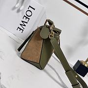 Okify Loewe Puzzle Small Bag In Green Calfskin And Brown Suede 24x16.5x10.5cm - 5