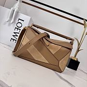 Okify Loewe Puzzle Small Bag In Brown Calfskin And Suede 24x16.5x10.5cm - 1