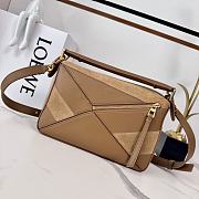 Okify Loewe Puzzle Small Bag In Brown Calfskin And Suede 24x16.5x10.5cm - 5